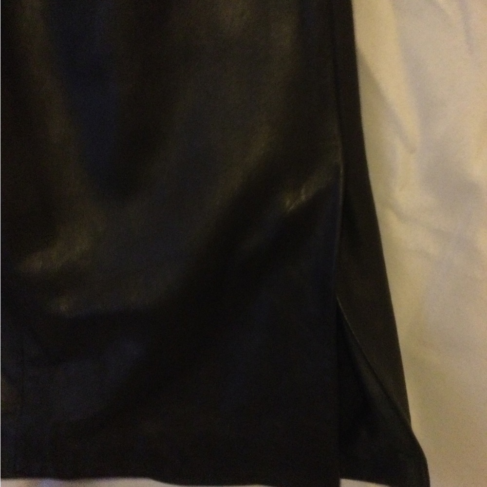 Genuine black leather pencil skirt medium.